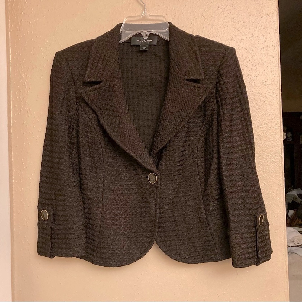 St.John Brown Textured Blazer